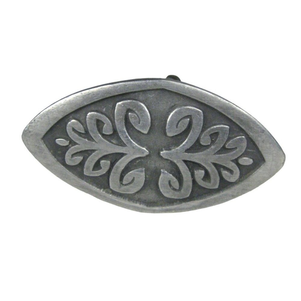 Jesse Mcleod Vintage Belt Buckle Hippie Indiana Metal Crafts Silvertone 3.8 inch
